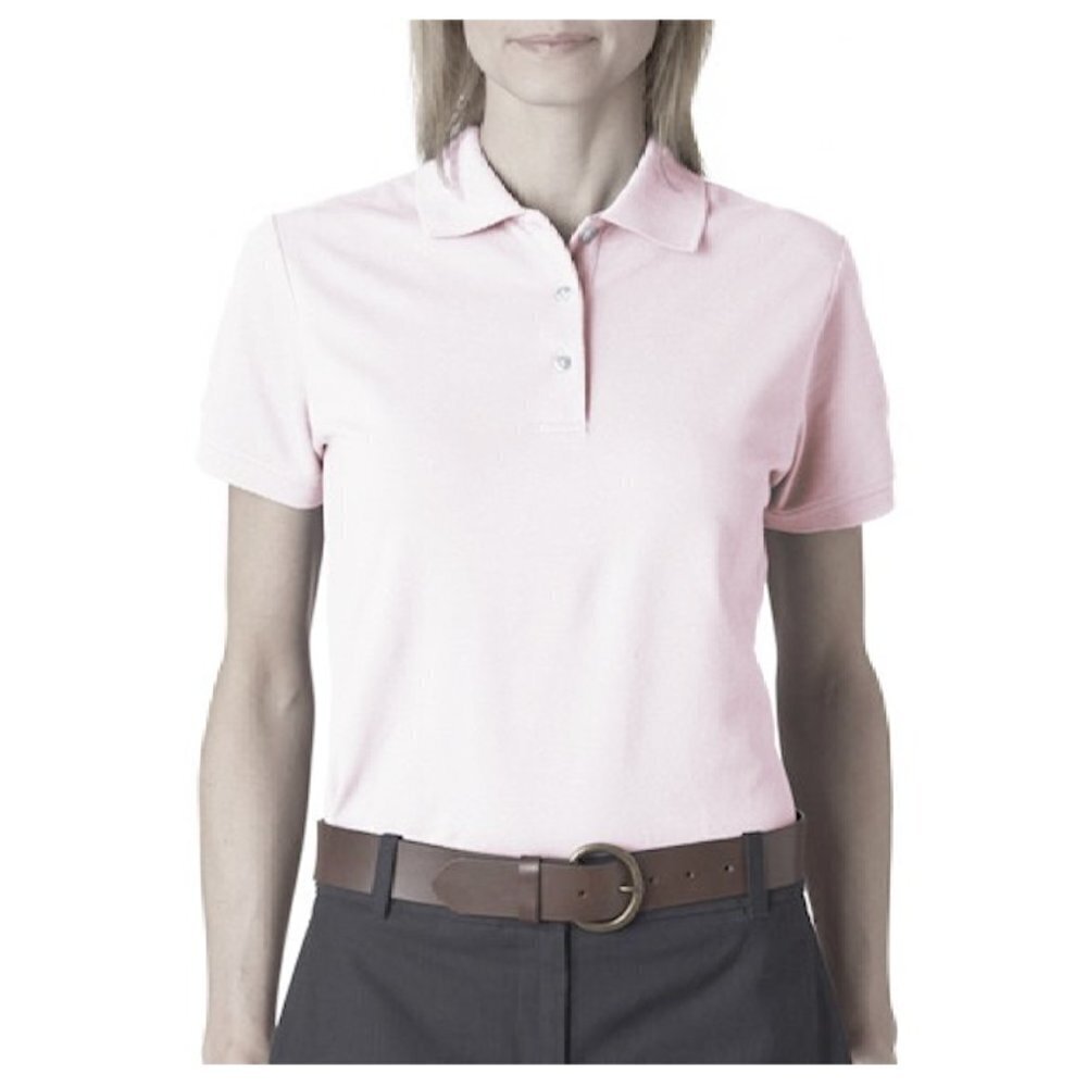 Izod 5-Button Polo with IZ Logo in Fresh Pink, sz Medium
